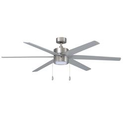 60 in. 6-Blade Indoor Ceiling Fan in Brushed Nickel/Brushed Nickel