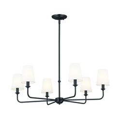 25W 6-Light 1-Tier Incandescent Chandelier in Black