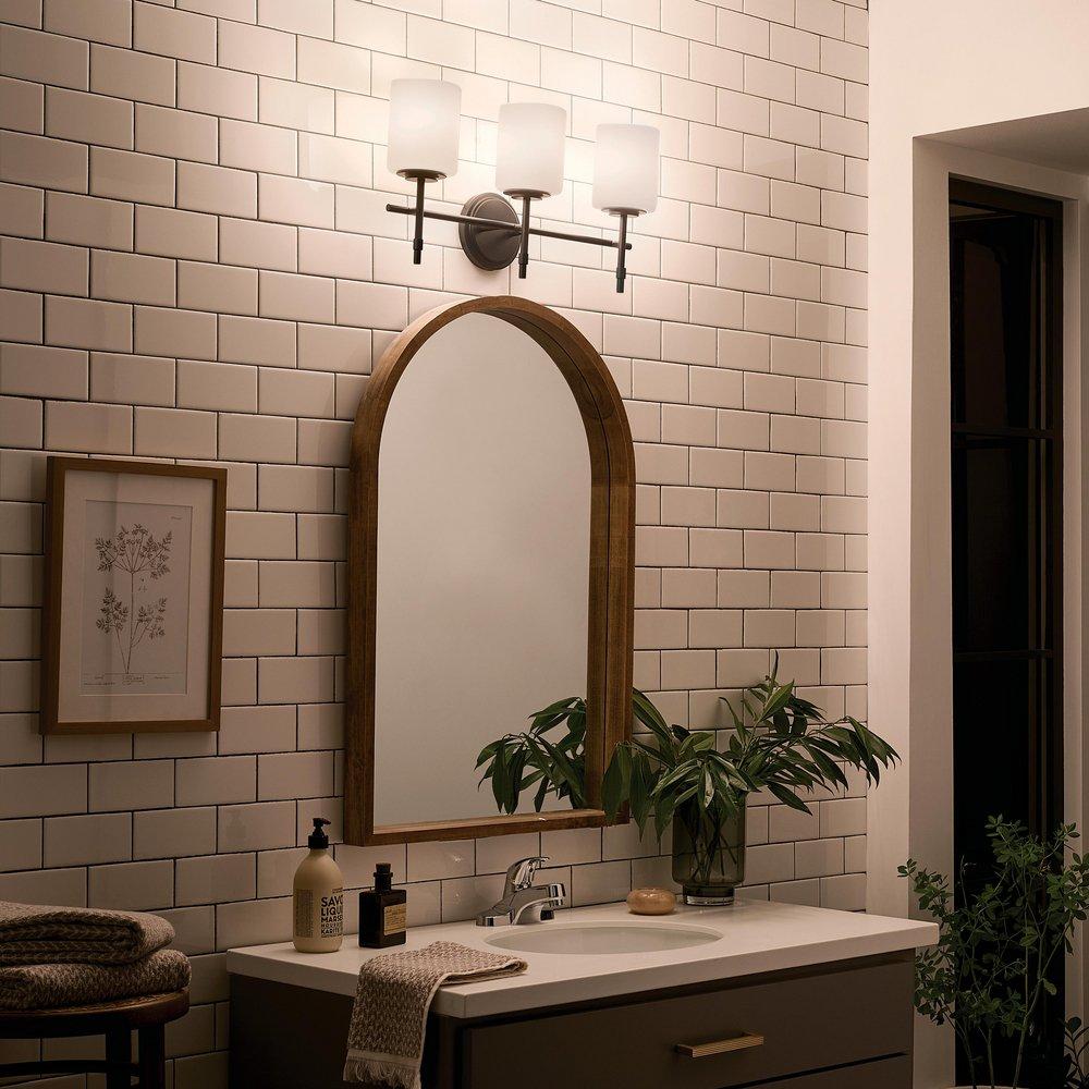 Kichler Lighting Black 75W 3-Light Medium E-26 Vanity Fixture 