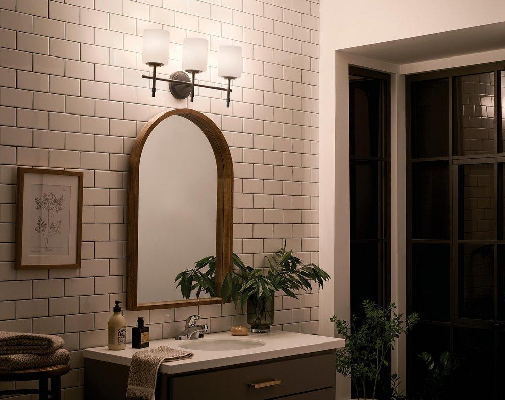 Kichler Lighting Black 75W 3-Light Medium E-26 Vanity Fixture 