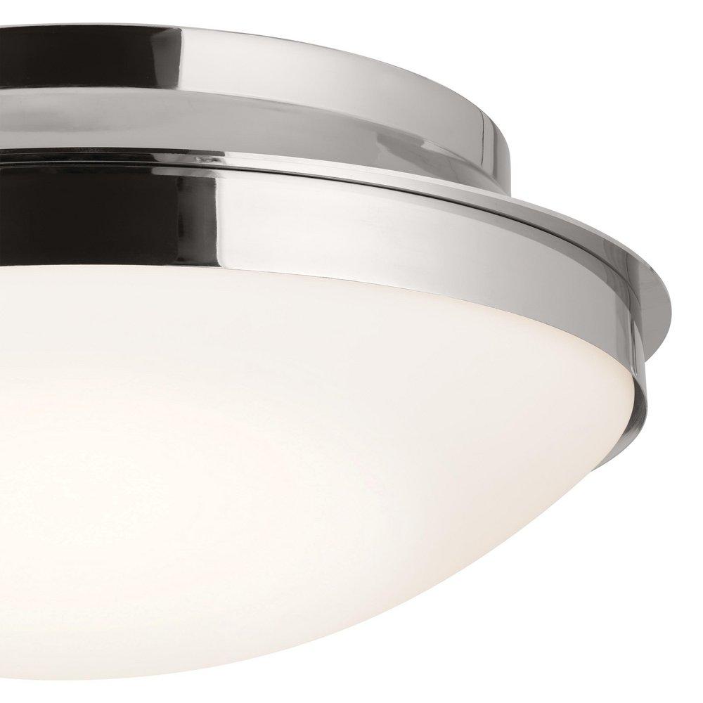 13in. 3-Light Flush Mount Ceiling Fixture in Polished Nickel 
