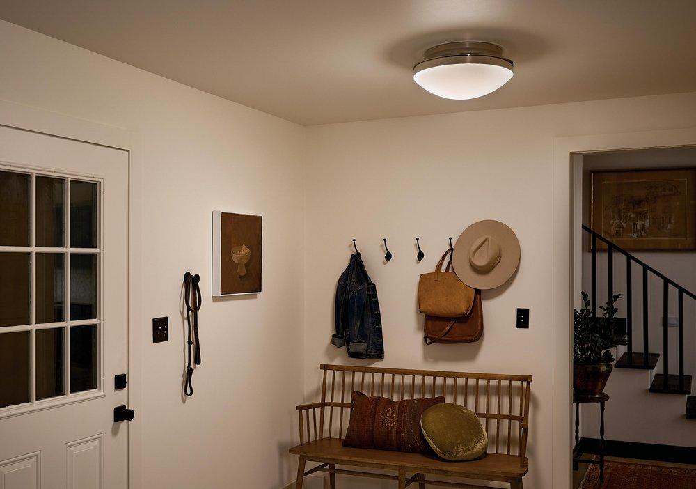 13in. 3-Light Flush Mount Ceiling Fixture in Polished Nickel 