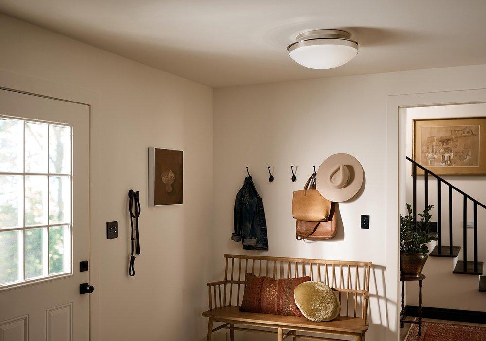 13in. 3-Light Flush Mount Ceiling Fixture in Polished Nickel 