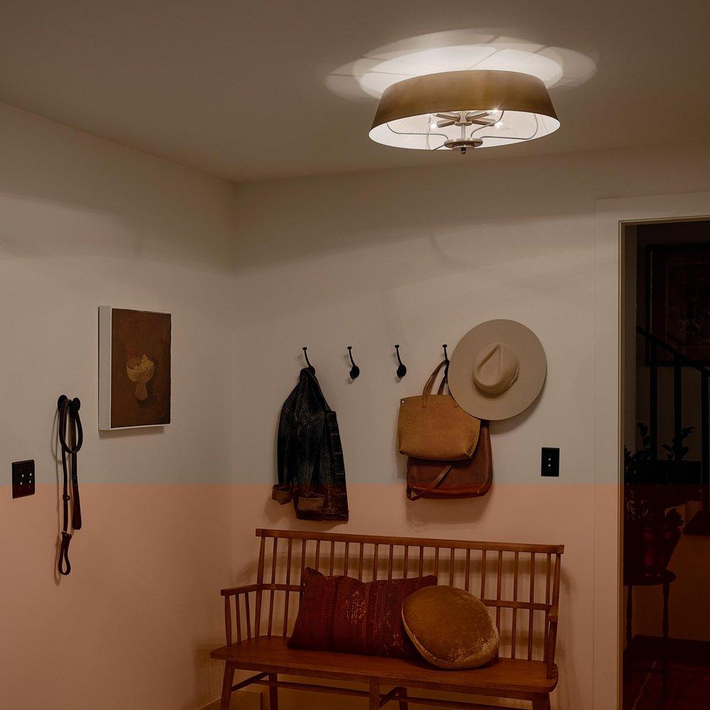 Kichler Lighting Brushed Natural Brass 60W 4-Light Candelabra E-12 Incandescent Pendant Light 