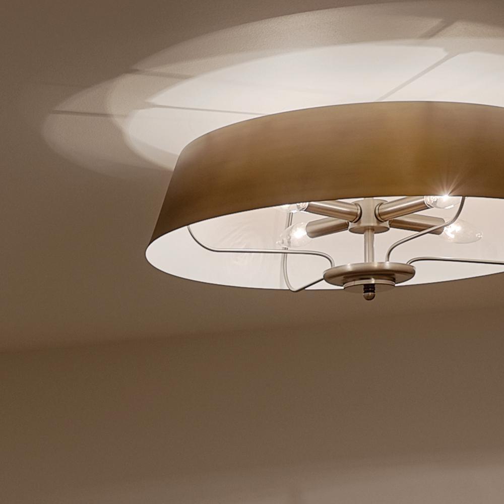 Kichler Lighting Brushed Natural Brass 60W 4-Light Candelabra E-12 Incandescent Pendant Light 