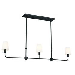 25W 3-Light 1-Tier Incandescent Chandelier in Black