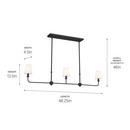 LINEAR CHANDELIER 3LT 