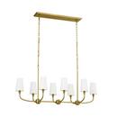 20-3/4 x 114 in. 60W 8-Light 1-Tier Incandescent Chandelier in Brushed Natural Brass