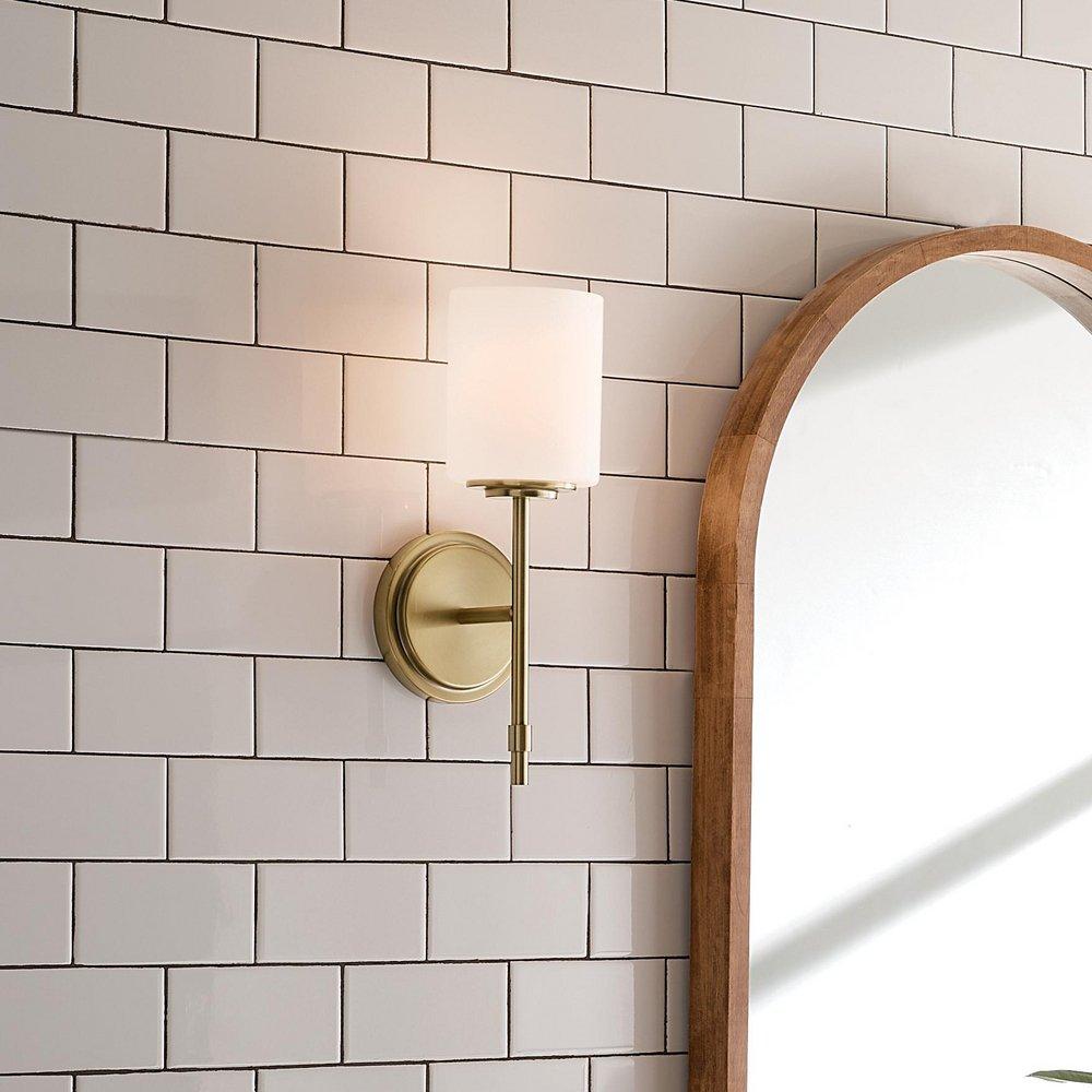 Kichler Lighting Brushed Natural Brass 75W 1-Light 14-1/2 in. Wall Sconce 