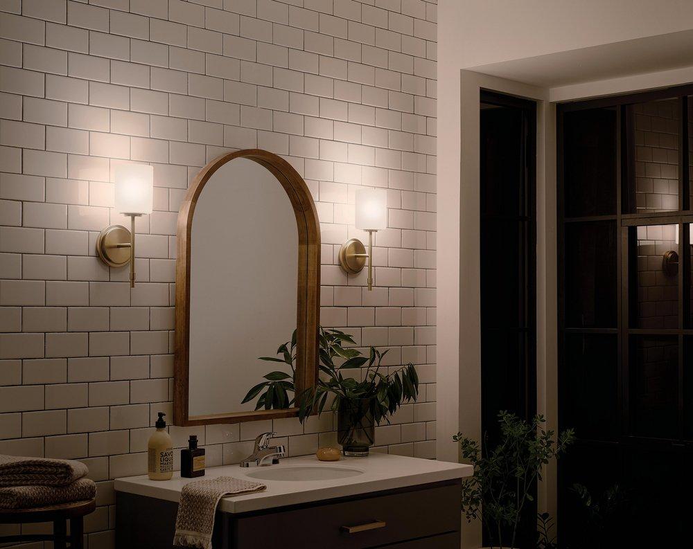 Kichler Lighting Brushed Natural Brass 75W 1-Light 14-1/2 in. Wall Sconce 
