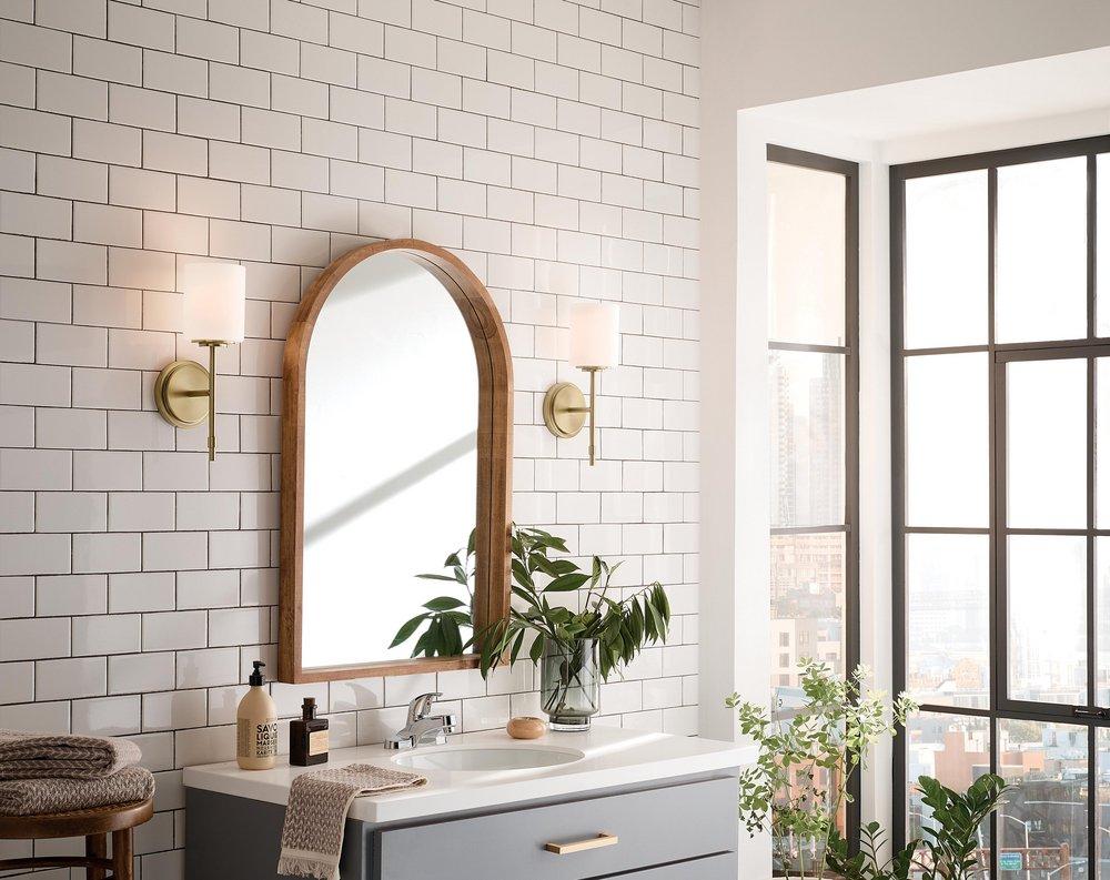 Kichler Lighting Brushed Natural Brass 75W 1-Light 14-1/2 in. Wall Sconce 