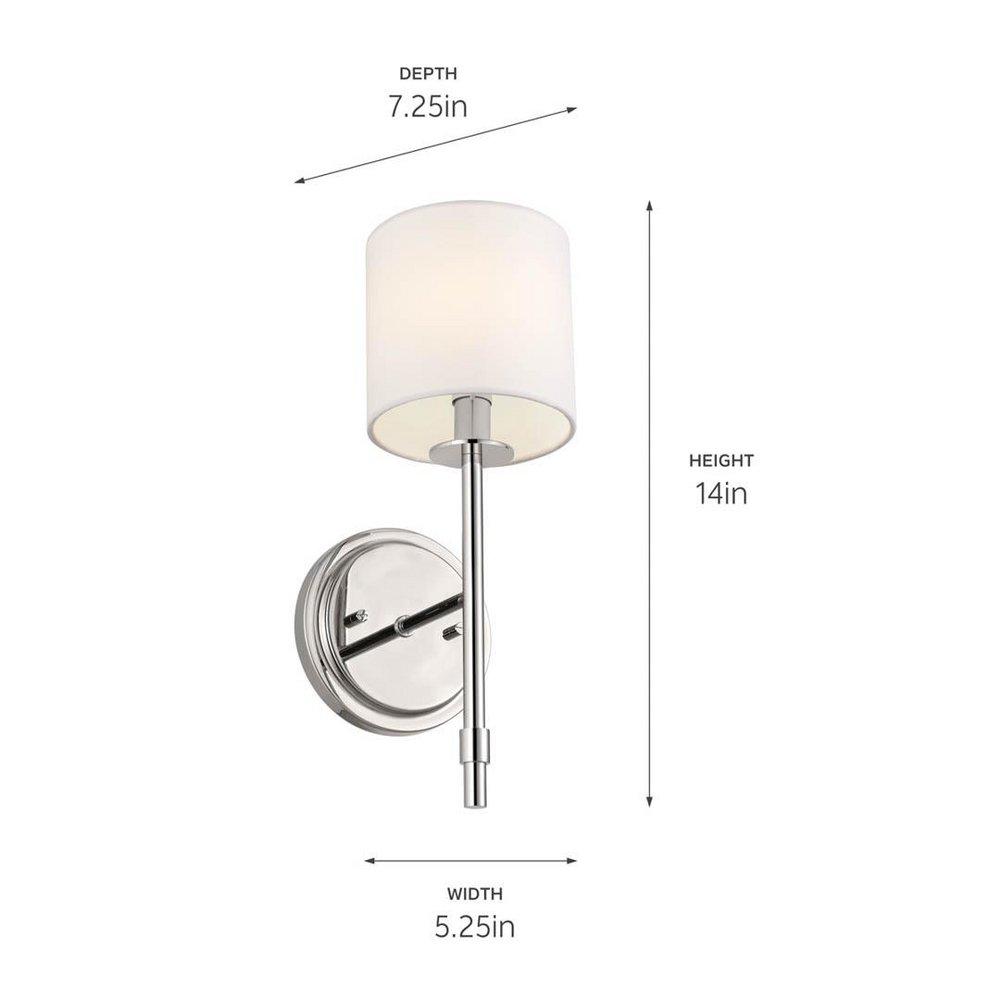 Kichler Lighting Polished Nickel 40W 1-Light 14 in. Wall Sconce 