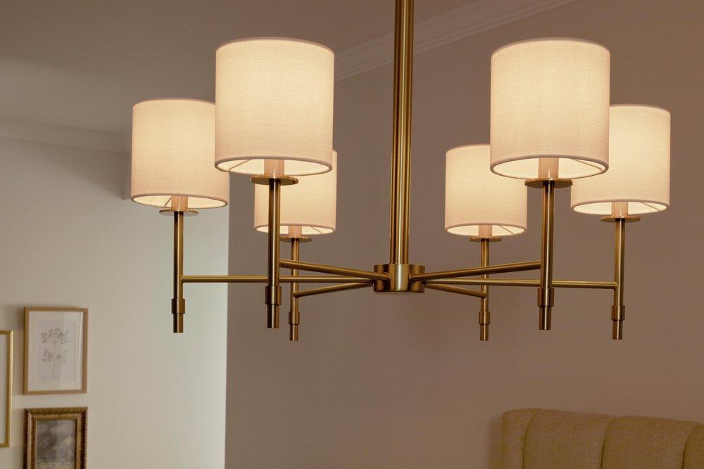 Kichler Lighting Brushed Natural Brass 28 x 62-3/4 in. 40W 6-Light 1-Tier Incandescent Chandelier 