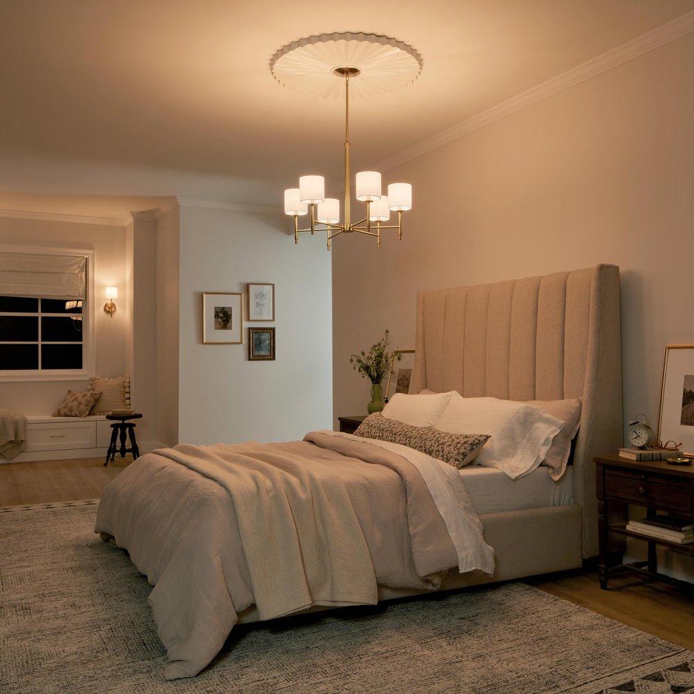 Kichler Lighting Brushed Natural Brass 28 x 62-3/4 in. 40W 6-Light 1-Tier Incandescent Chandelier 