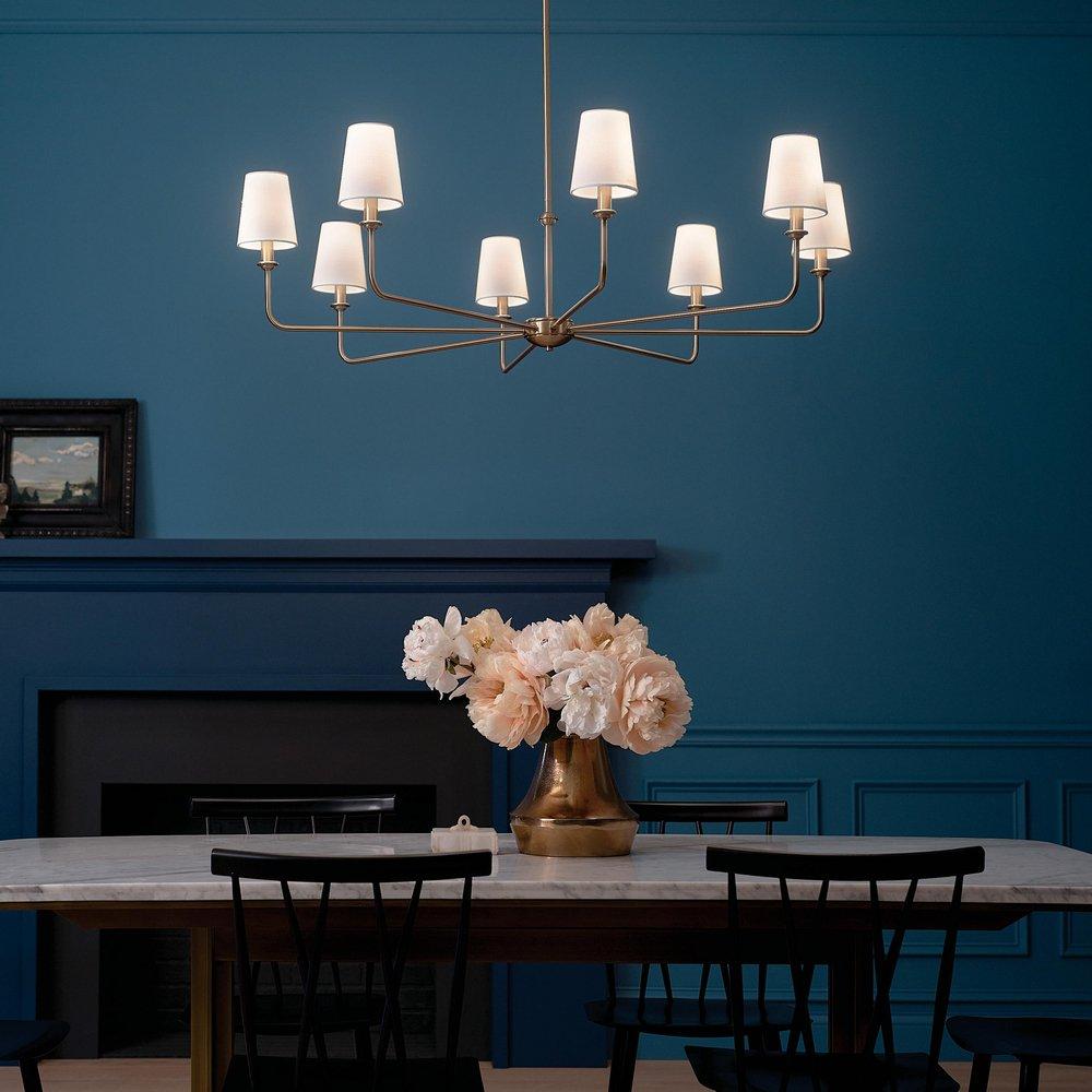 Kichler Lighting Brushed Natural Brass 25W 8-Light 1-Tier Incandescent Chandelier 