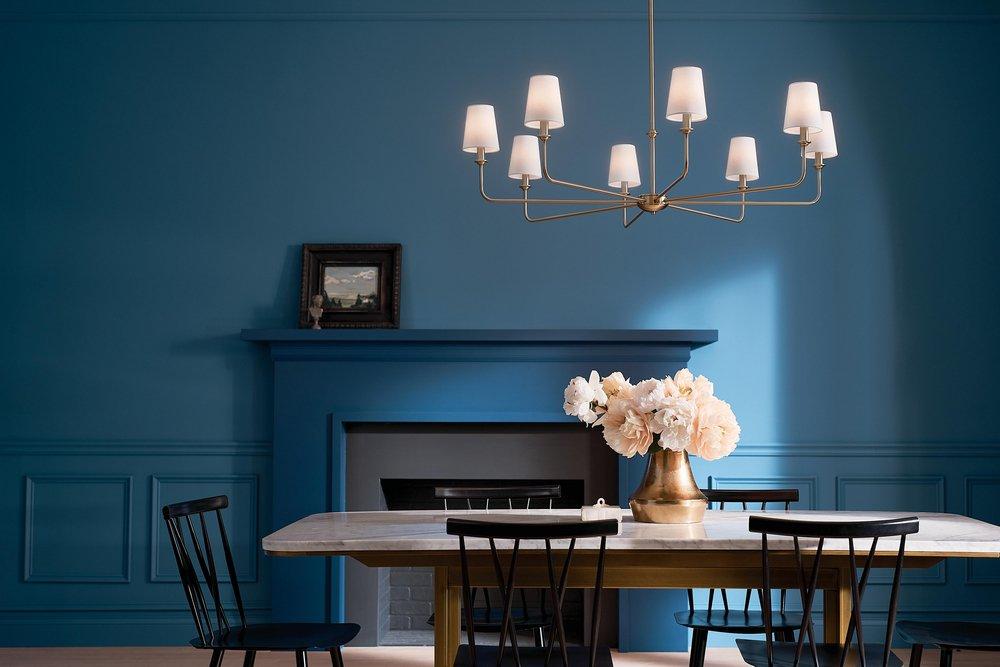 Kichler Lighting Brushed Natural Brass 25W 8-Light 1-Tier Incandescent Chandelier 