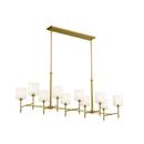 60W 10-Light Linear Chandelier in Brushed Natural Brass