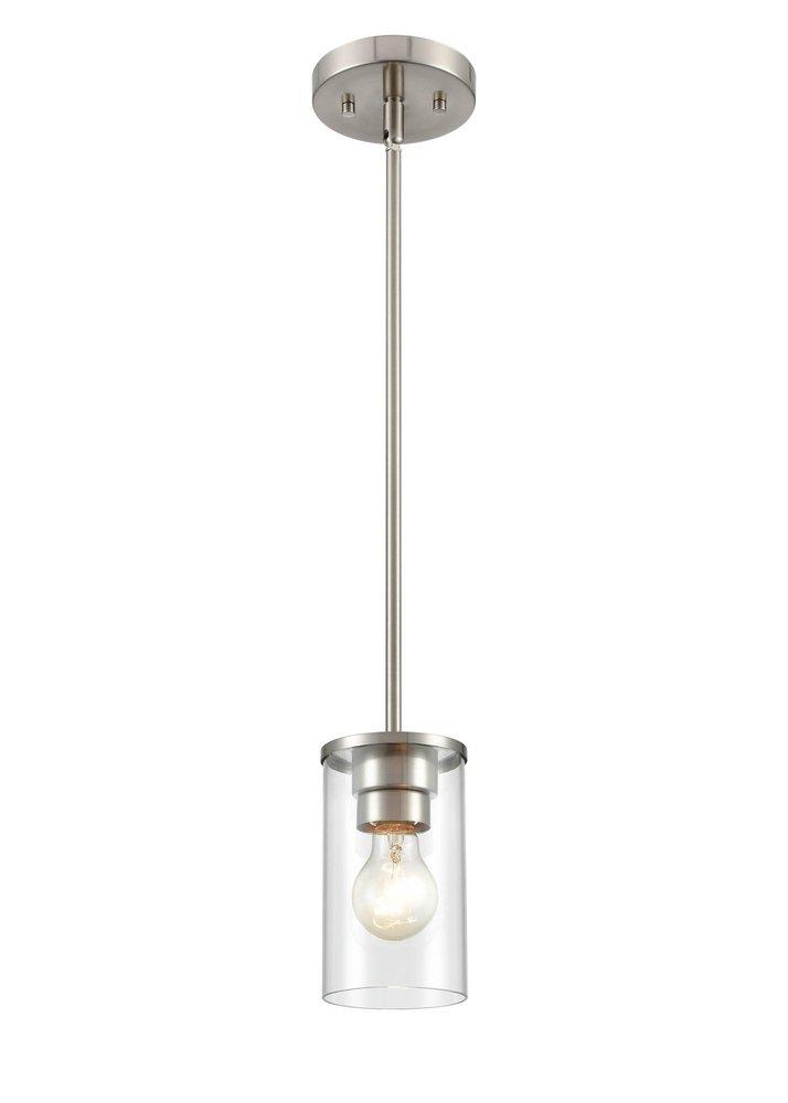 1-Light Pendant Light in Brushed Nickel 