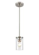 1-Light Pendant Light in Brushed Nickel
