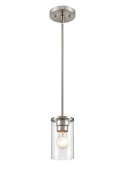 1-Light Pendant Light in Brushed Nickel