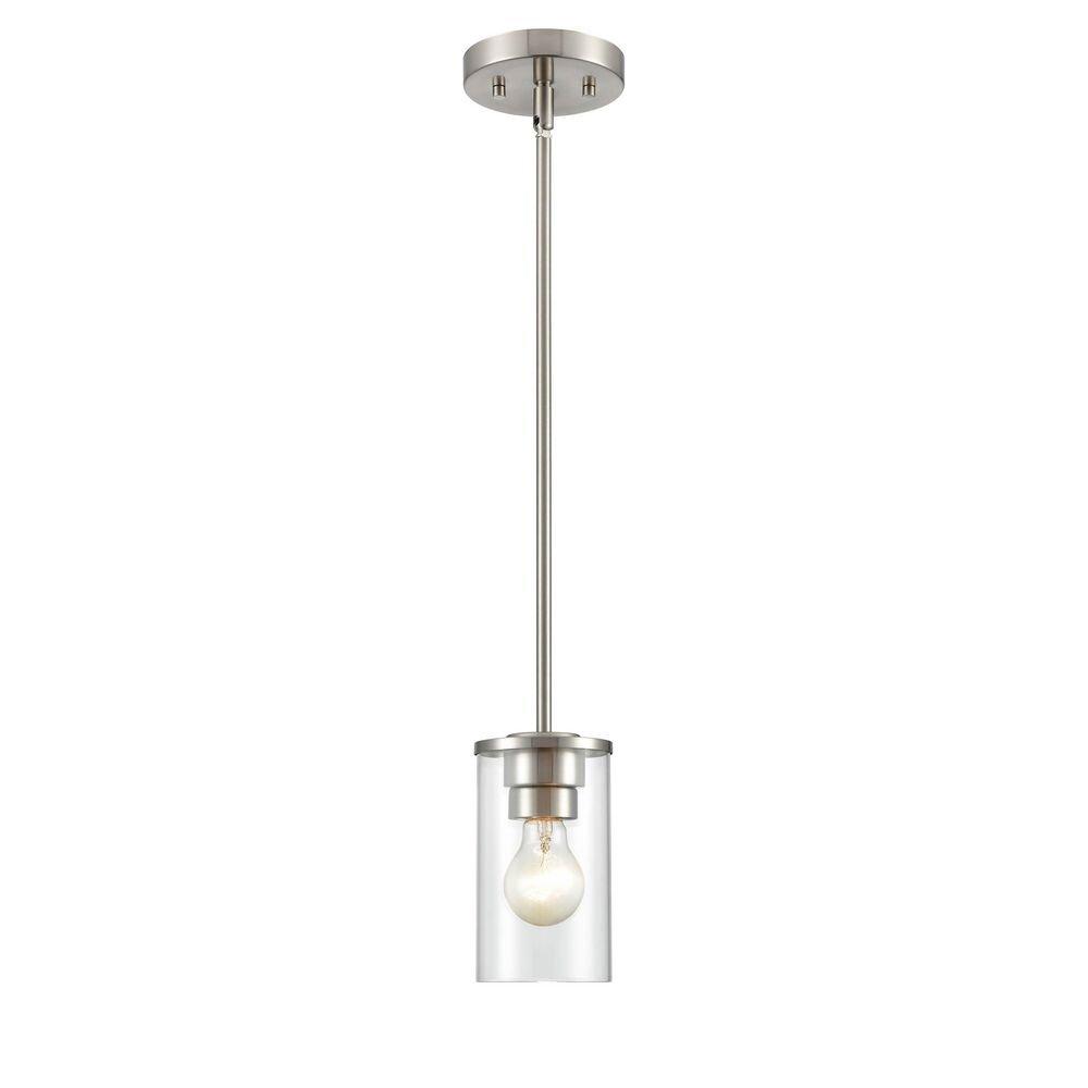 1-Light Pendant Light in Brushed Nickel 