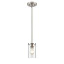1-Light Pendant Light in Brushed Nickel 