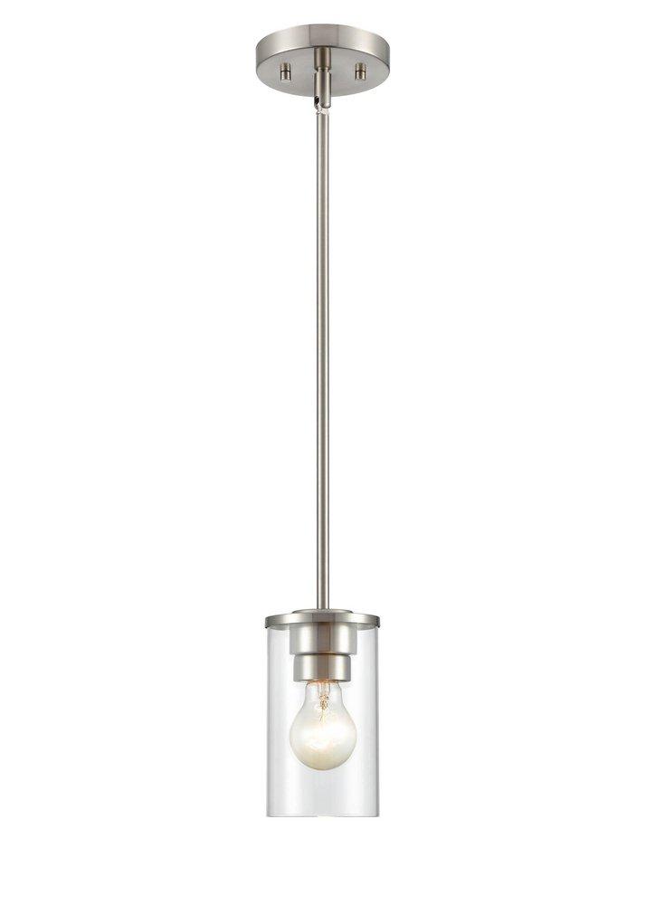 1-Light Pendant Light in Brushed Nickel 