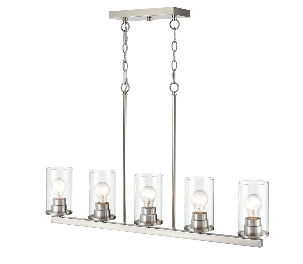 5-Light Chandelier Ceiling Light in Brushed Nickel 