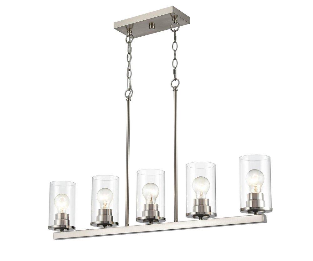 5-Light Chandelier Ceiling Light in Brushed Nickel 