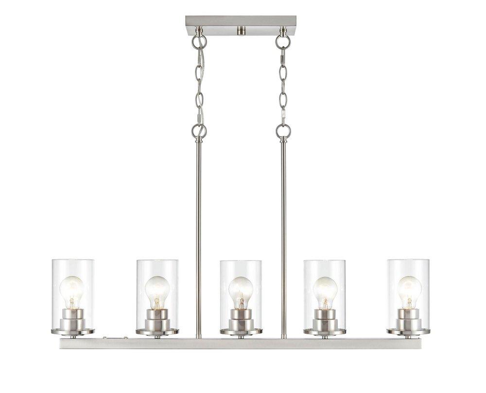 5-Light Chandelier Ceiling Light in Brushed Nickel 