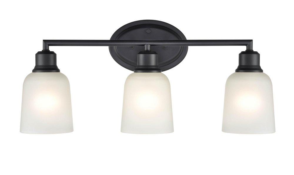 3-Light Vanity Fixture in Matte Black 