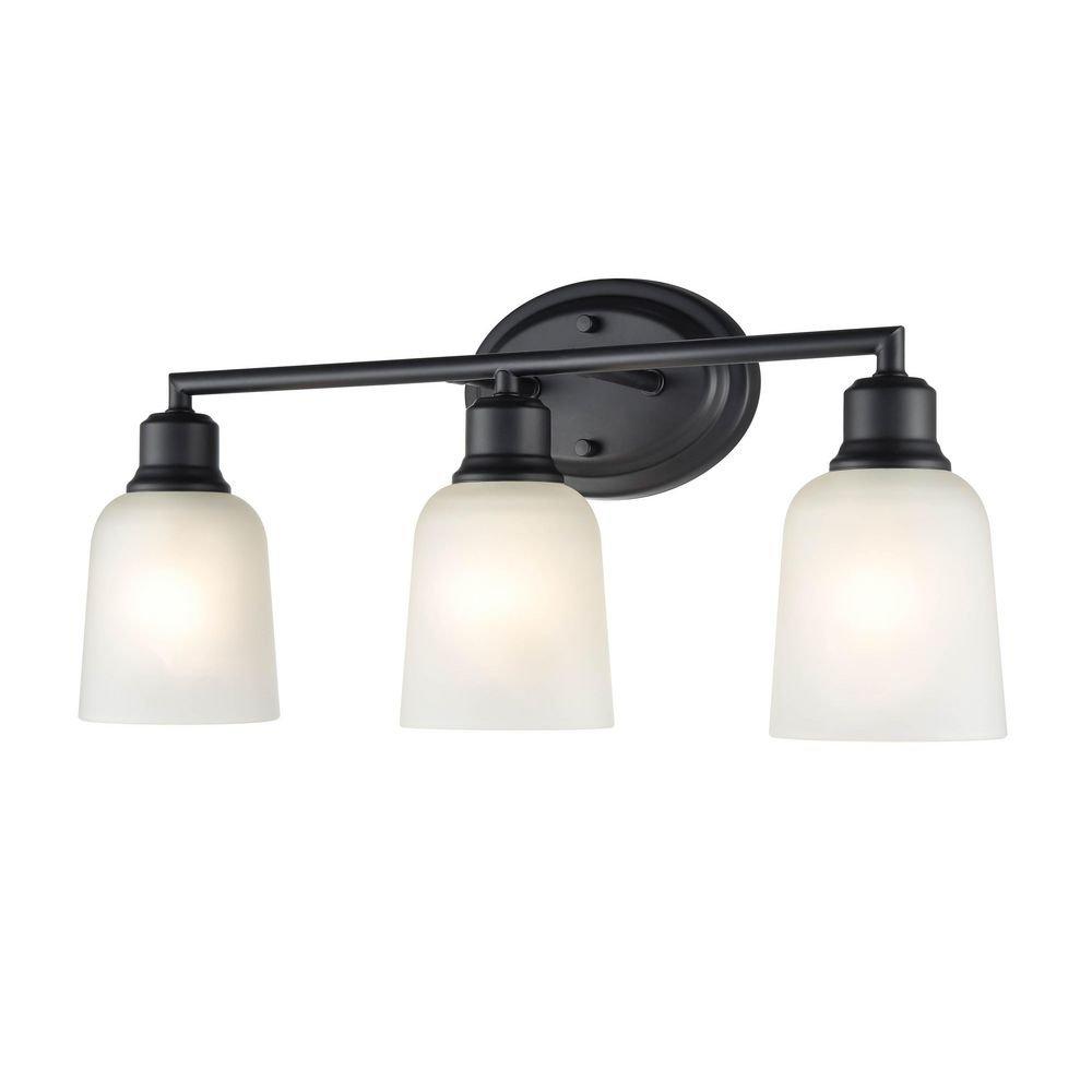 3-Light Vanity Fixture in Matte Black 