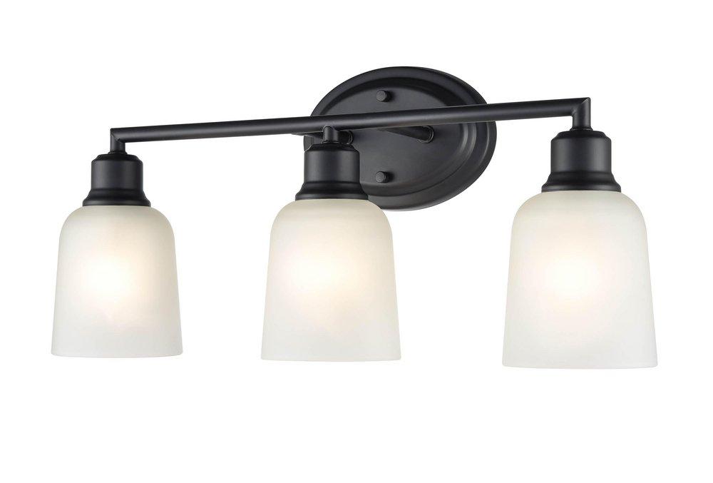 3-Light Vanity Fixture in Matte Black 