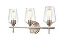 3-Light 22 in. Wide Bathroom Vanity Light in Brushed Nickel