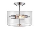 2-Light Semi-Flush Mount Ceiling Light in Chrome 