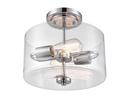2-Light Semi-Flush Mount Ceiling Light in Chrome 