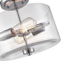 2-Light Semi-Flush Mount Ceiling Light in Chrome 