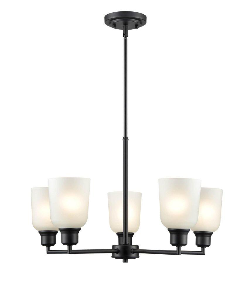 5-Light Chandelier Ceiling Light in Matte Black 