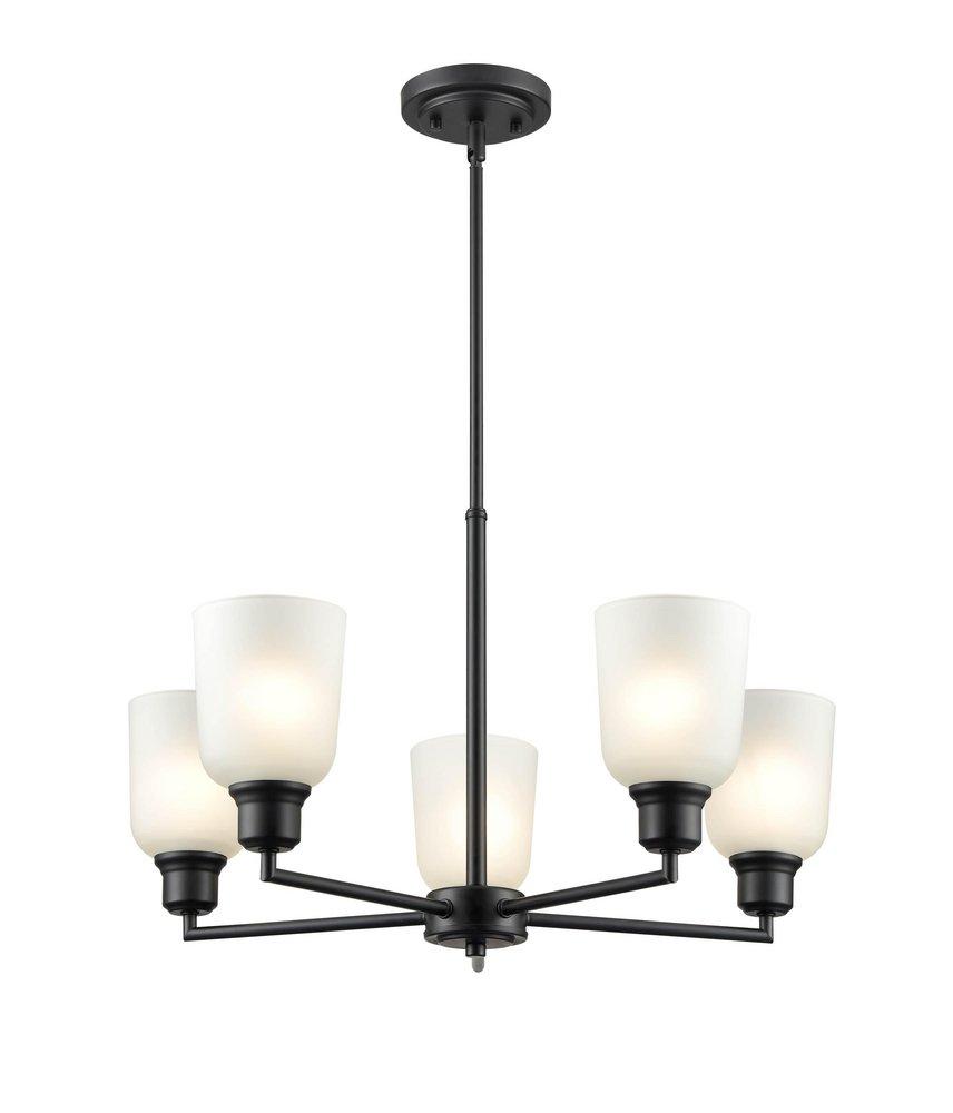 5-Light Chandelier Ceiling Light in Matte Black 