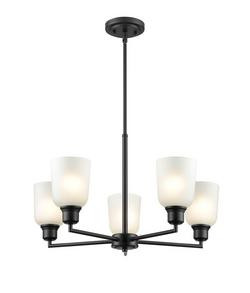 5-Light Chandelier Ceiling Light in Matte Black