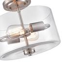 2-Light Semi-Flush Mount Ceiling Light in Brushed Nickel 