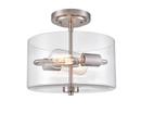 2-Light Semi-Flush Mount Ceiling Light in Brushed Nickel 