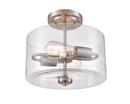 2-Light Semi-Flush Mount Ceiling Light in Brushed Nickel 