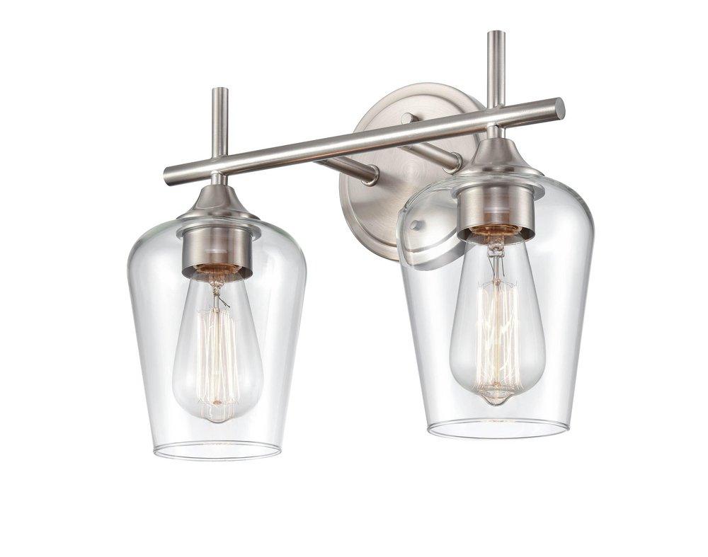 2-Light Vanity Fixture in Brushed Nickel 