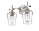 2-Light Vanity Fixture in Brushed Nickel 