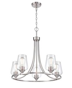 5-Light Chandelier Ceiling Light in Brushed Nickel