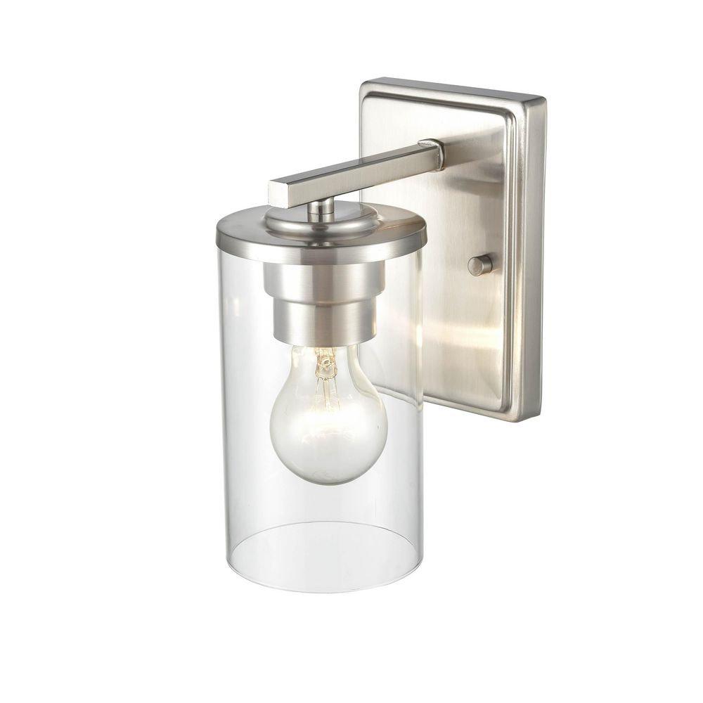 1-Light Wall Sconce in Brushed Nickel 