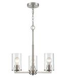 3-Light 19 in. Wide Chandelier in Brushed Nickel