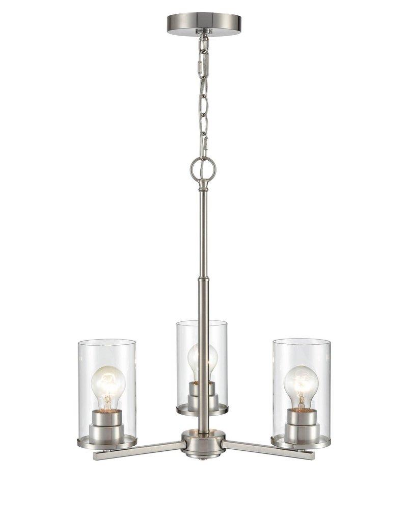 3-Light Chandelier Ceiling Light in Brushed Nickel 