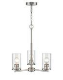 3-Light Chandelier Ceiling Light in Brushed Nickel 